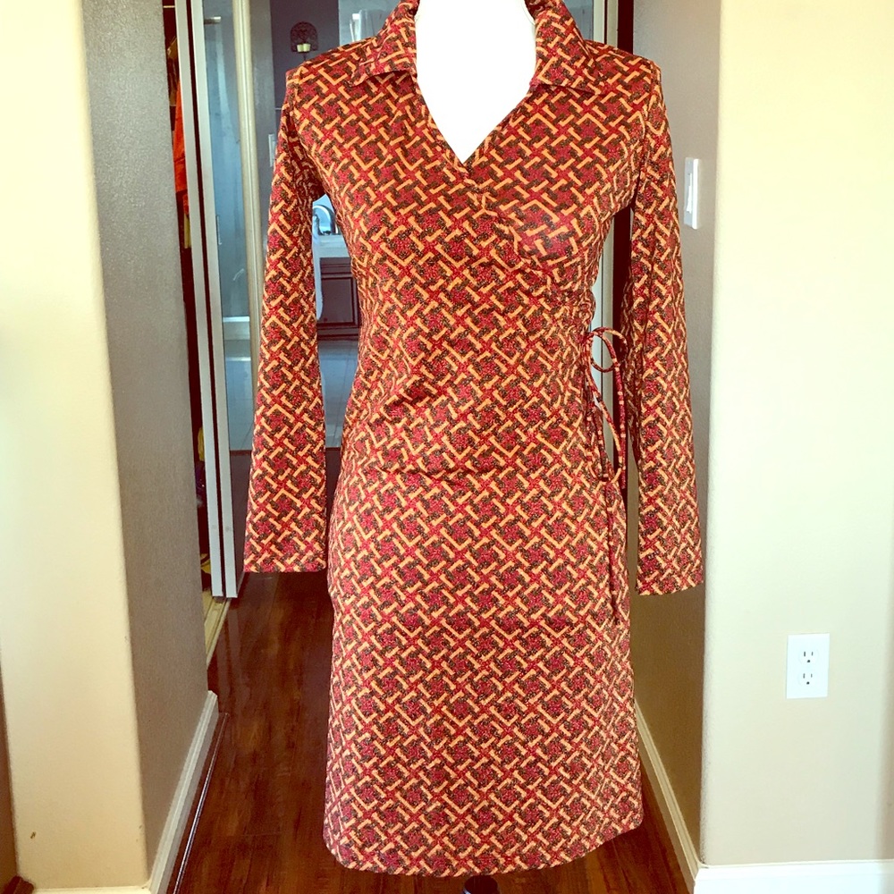 70’s Style Faux Wrap Dress